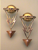 Cosmic Storm, 14K Tri-Gold Diamond Earrings