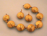 Spiral Dome, 18K Yellow Gold Earrings and Bracelet Set