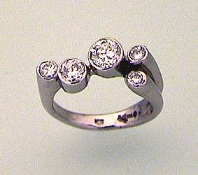 Tubes Tube Ring with Set Diamonds